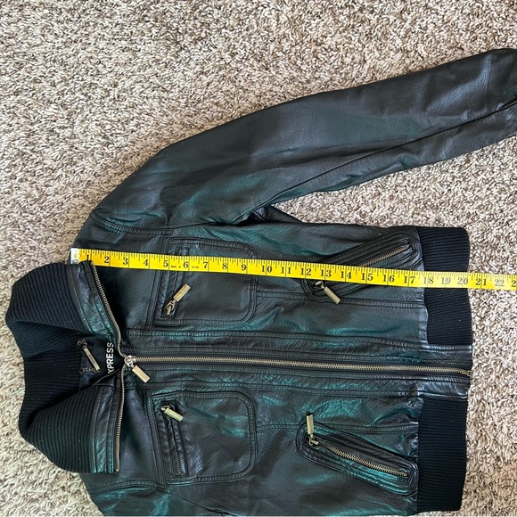 Express Faux Leather Jacket Moto Style Ribbed Collar Size XS Dark Brown - Picture 8 of 13